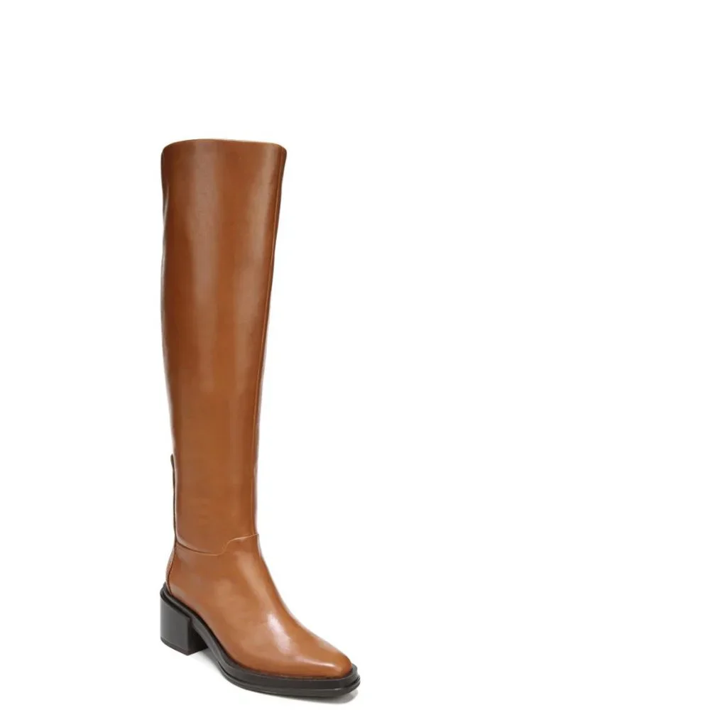 Franco Sarto Womens Dorica Leather Tall Over-The-Knee Boots
